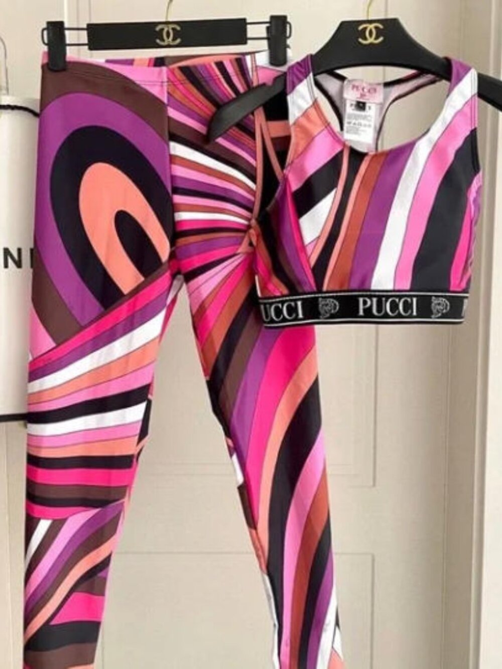 Emilio Pucci Pink and Purple Leggings Set